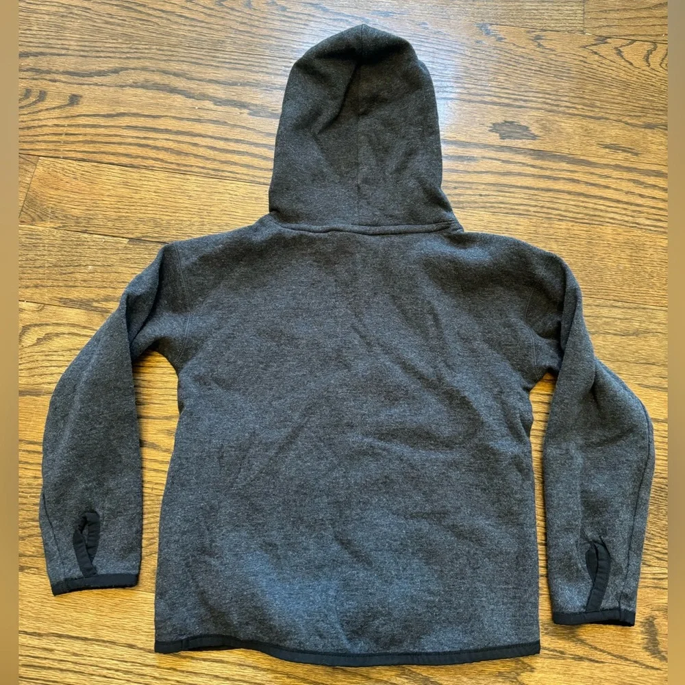 Gap GapFit Charcoal Grey Hooded Sweatshirt XS (4–5) w/ Face Shield & Thumb Holes
